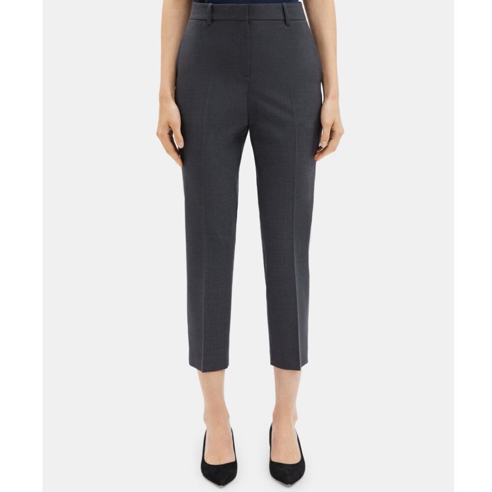 NWT Theory Treeca 2 Slim Cropped Office Pant in Stretch Wool - Business, Office - Picture 1 of 11